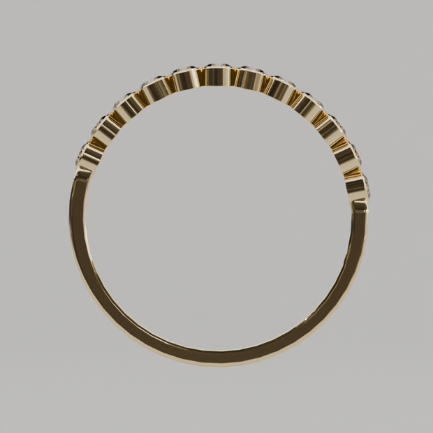 Media Churumbela BEZEL de 2.0mm Diamante Labgrown - Abril - Churumbela de Oro (10k, 14k, 18k) y Moissanitas