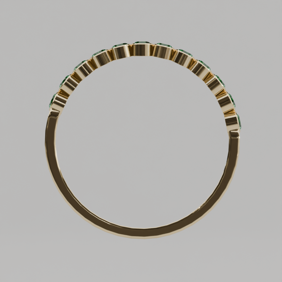 Media Churumbela Esmeralda BEZEL - Birthstone Mayo -2.0mm - Churumbela de Oro (10k, 14k, 18k) y Moissanitas