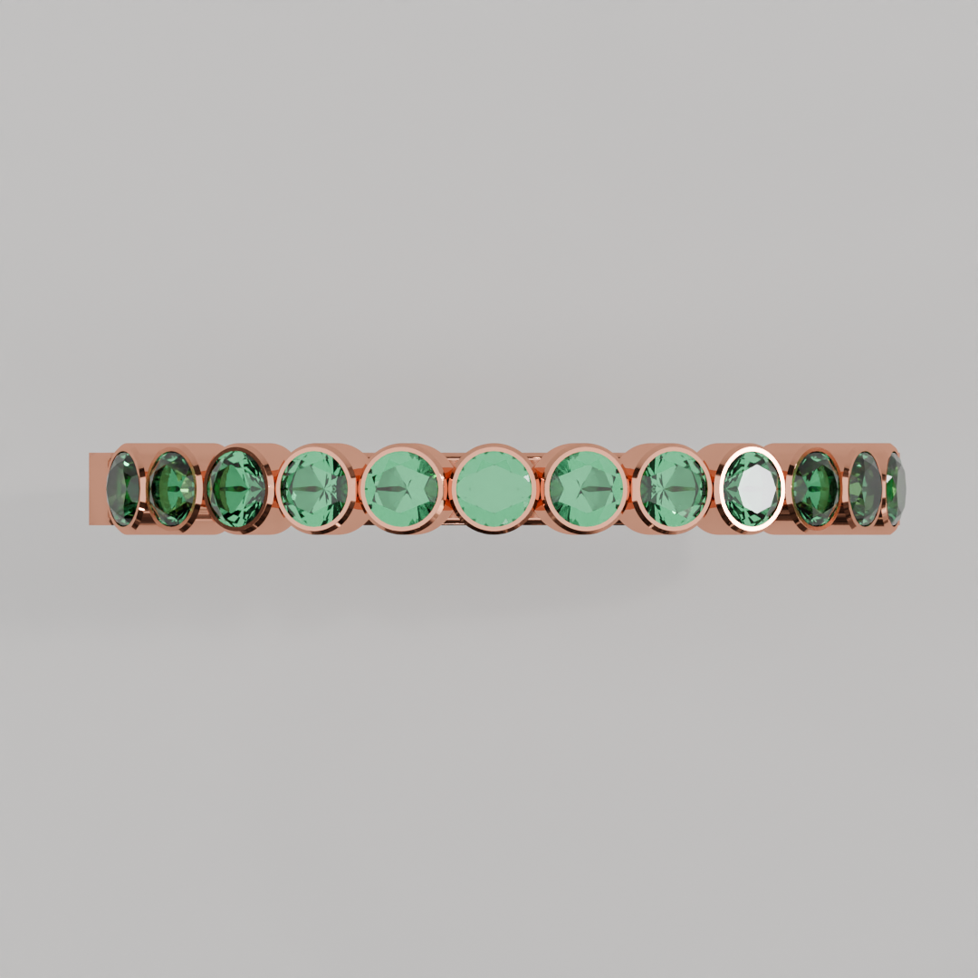 Media Churumbela Esmeralda BEZEL - Birthstone Mayo -2.0mm - Churumbela de Oro (10k, 14k, 18k) y Moissanitas
