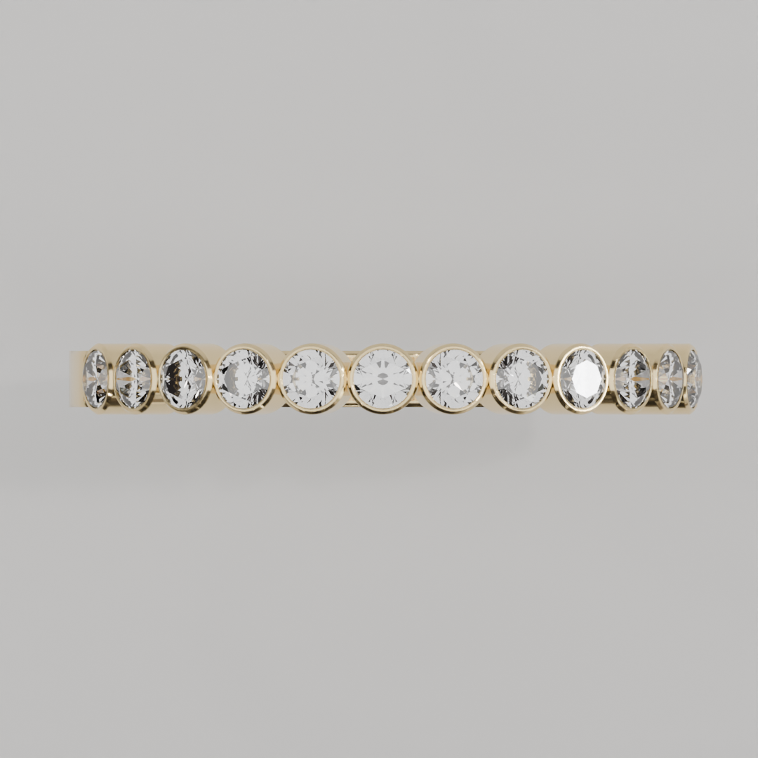 Media Churumbela BEZEL de 2.0mm Diamante Labgrown - Abril - Churumbela de Oro (10k, 14k, 18k) y Moissanitas