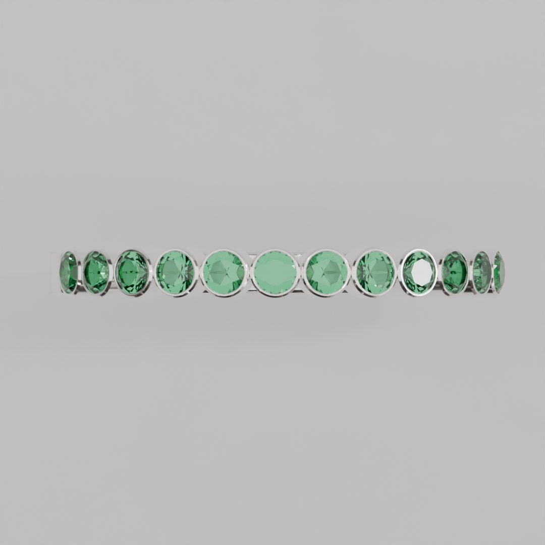 Media Churumbela Esmeralda BEZEL - Birthstone Mayo -2.0mm - Churumbela de Oro (10k, 14k, 18k) y Moissanitas