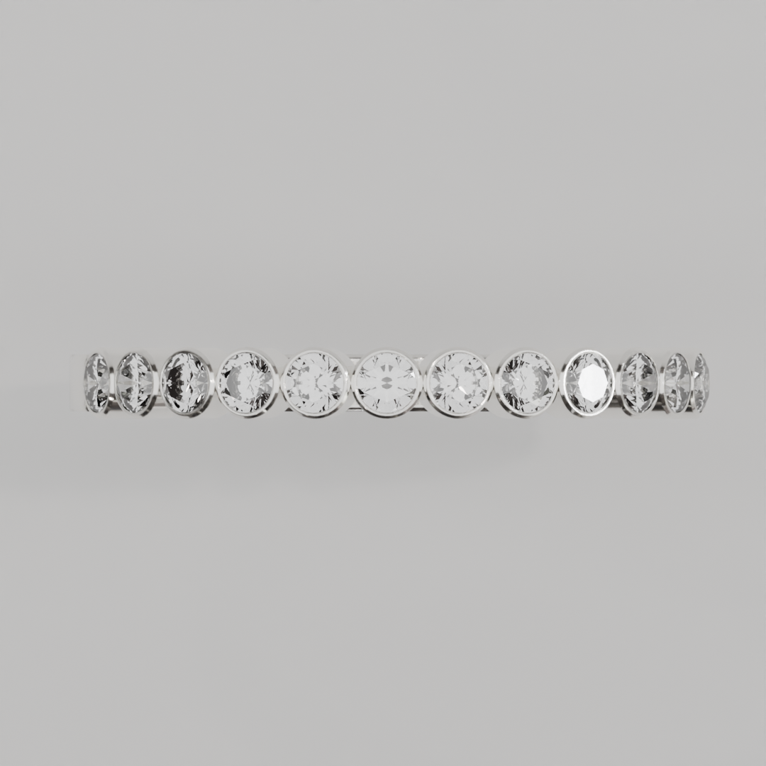 Media Churumbela BEZEL de 2.0mm Diamante Labgrown - Abril - Churumbela de Oro (10k, 14k, 18k) y Moissanitas