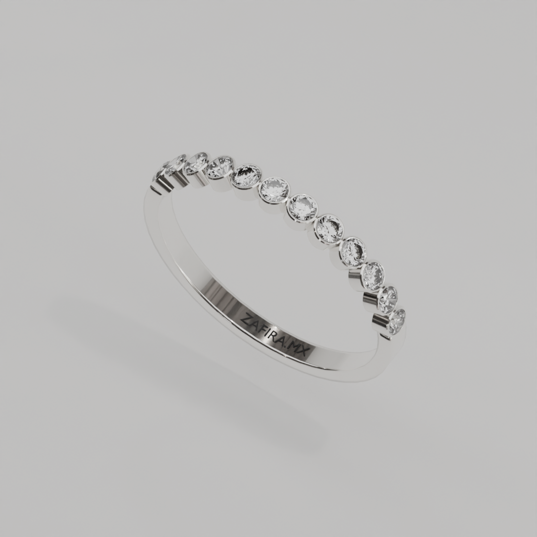 Media Churumbela BEZEL de 2.0mm Diamante Labgrown - Abril - Churumbela de Oro (10k, 14k, 18k) y Moissanitas