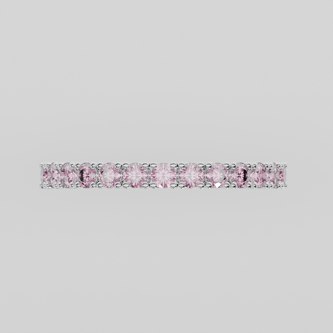 Media Churumbela Turmalina Rosa CLAW - Birthstone Octubre -2.0mm