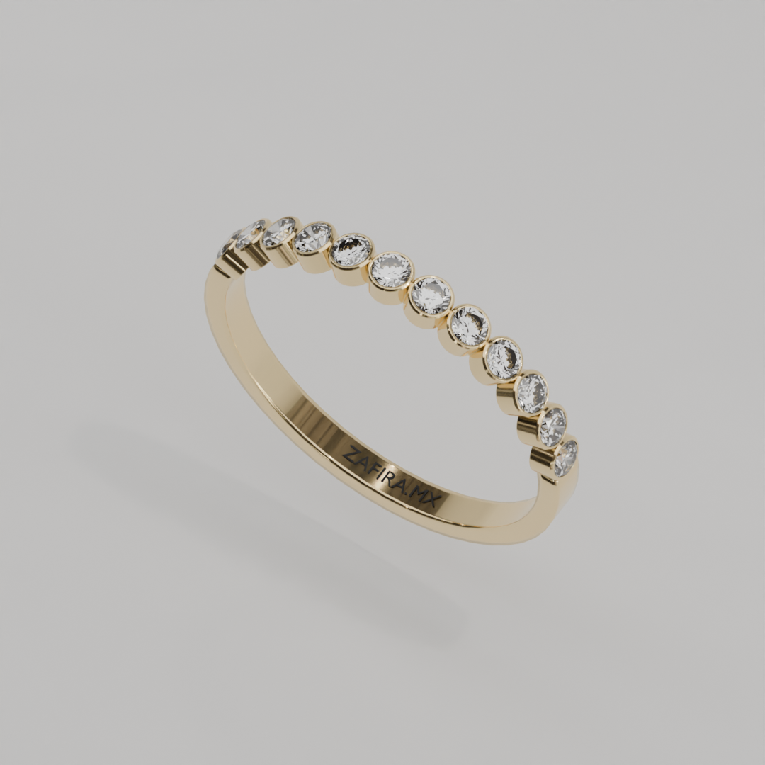 Media Churumbela BEZEL de 2.0mm Diamante Labgrown - Abril - Churumbela de Oro (10k, 14k, 18k) y Moissanitas