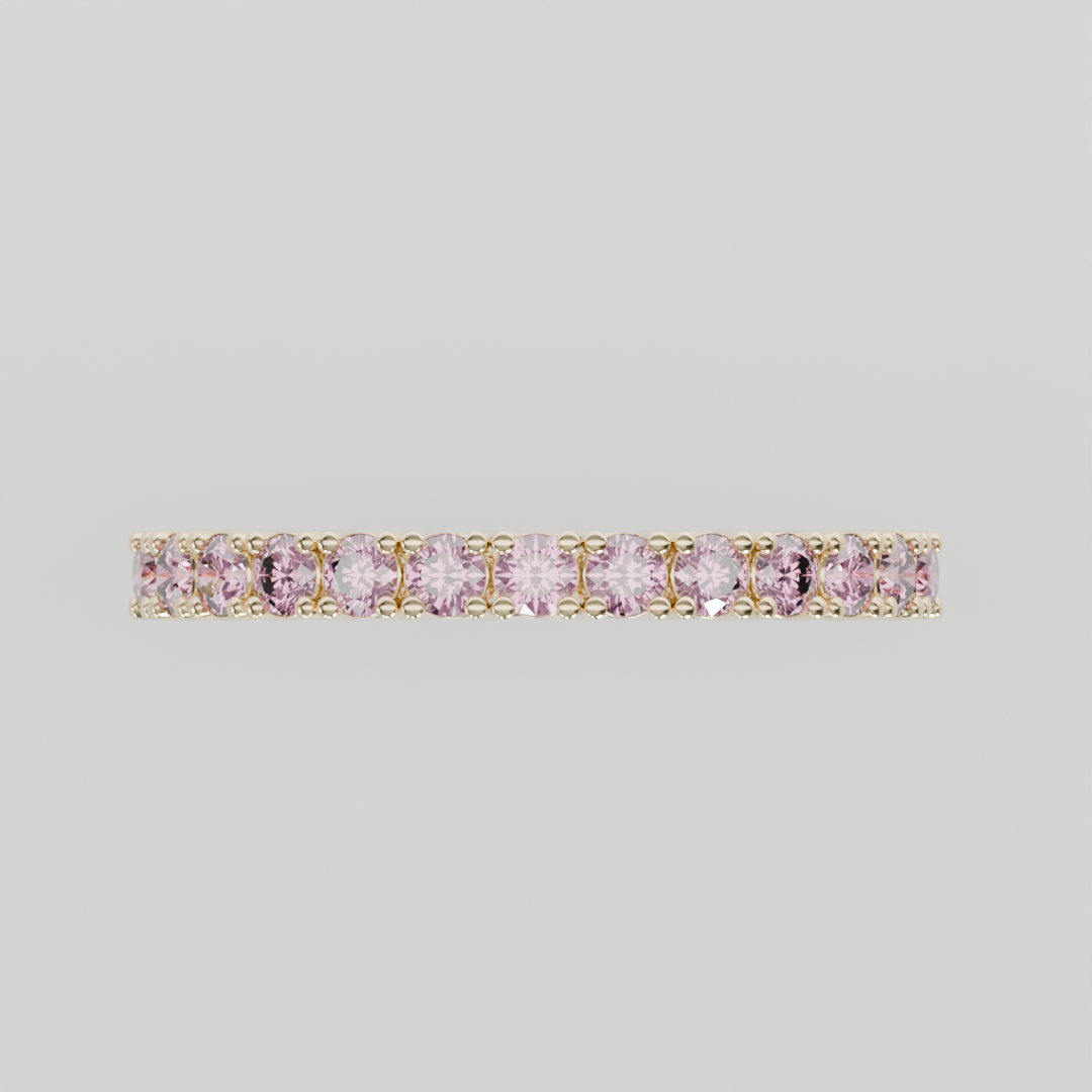 Media Churumbela Turmalina Rosa CLAW - Birthstone Octubre -2.0mm