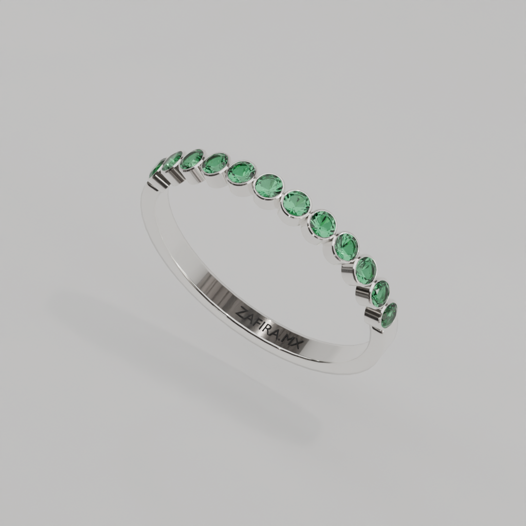 Media Churumbela Esmeralda BEZEL - Birthstone Mayo -2.0mm - Churumbela de Oro (10k, 14k, 18k) y Moissanitas