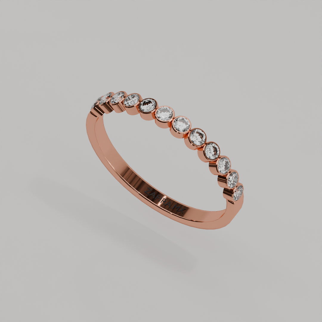 Media Churumbela BEZEL de 2.0mm Diamante Labgrown - Abril - Churumbela de Oro (10k, 14k, 18k) y Moissanitas