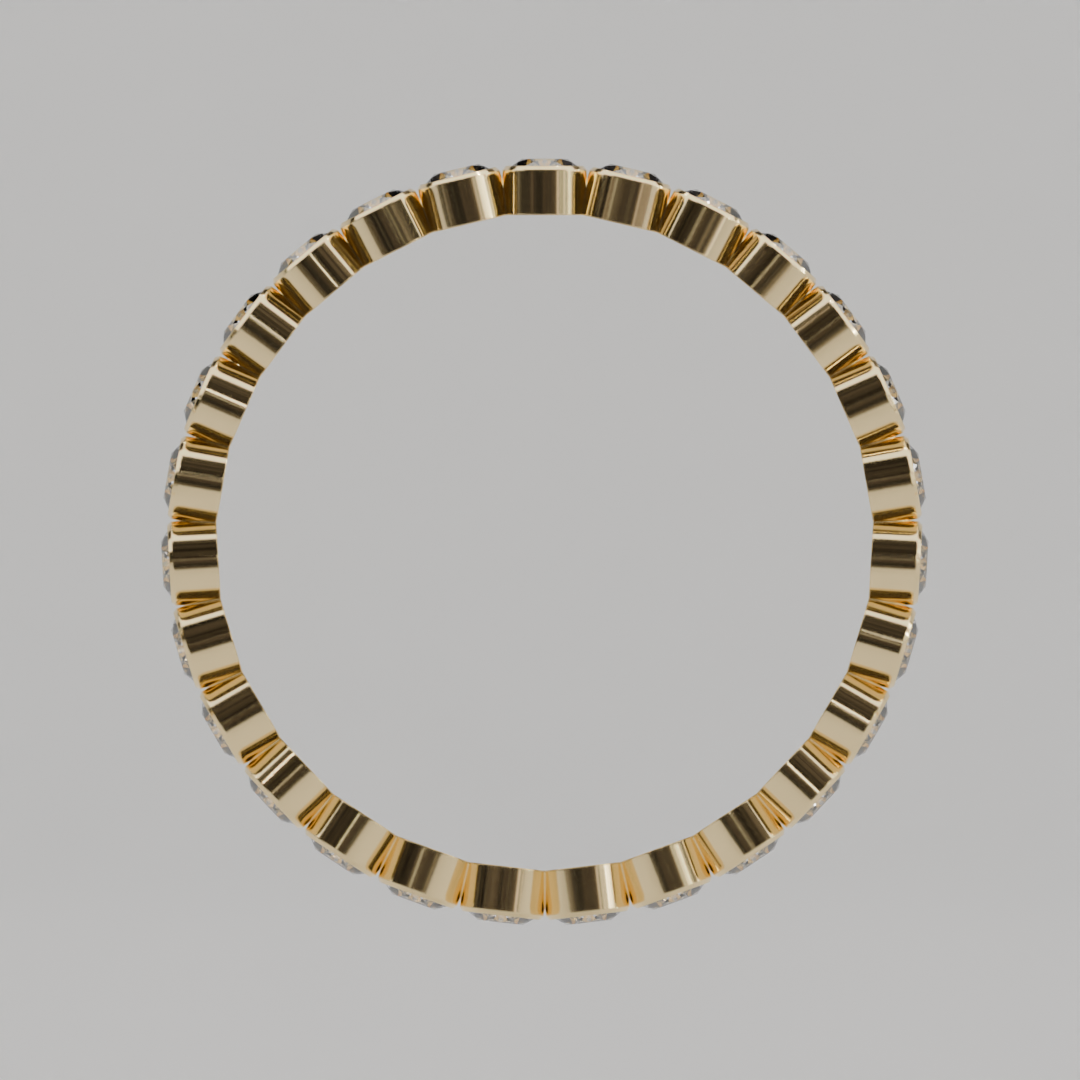 Churumbela Completa BEZEL de 2.0mm Moissanita - Abril - Churumbela de Oro (10k, 14k, 18k) y Moissanitas