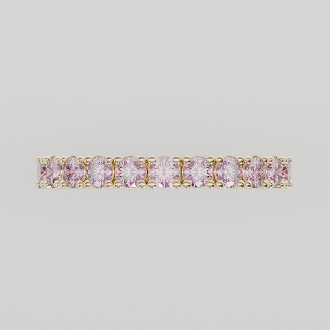 Media Churumbela Turmalina Rosa CLAW - Birthstone Octubre -2.5mm