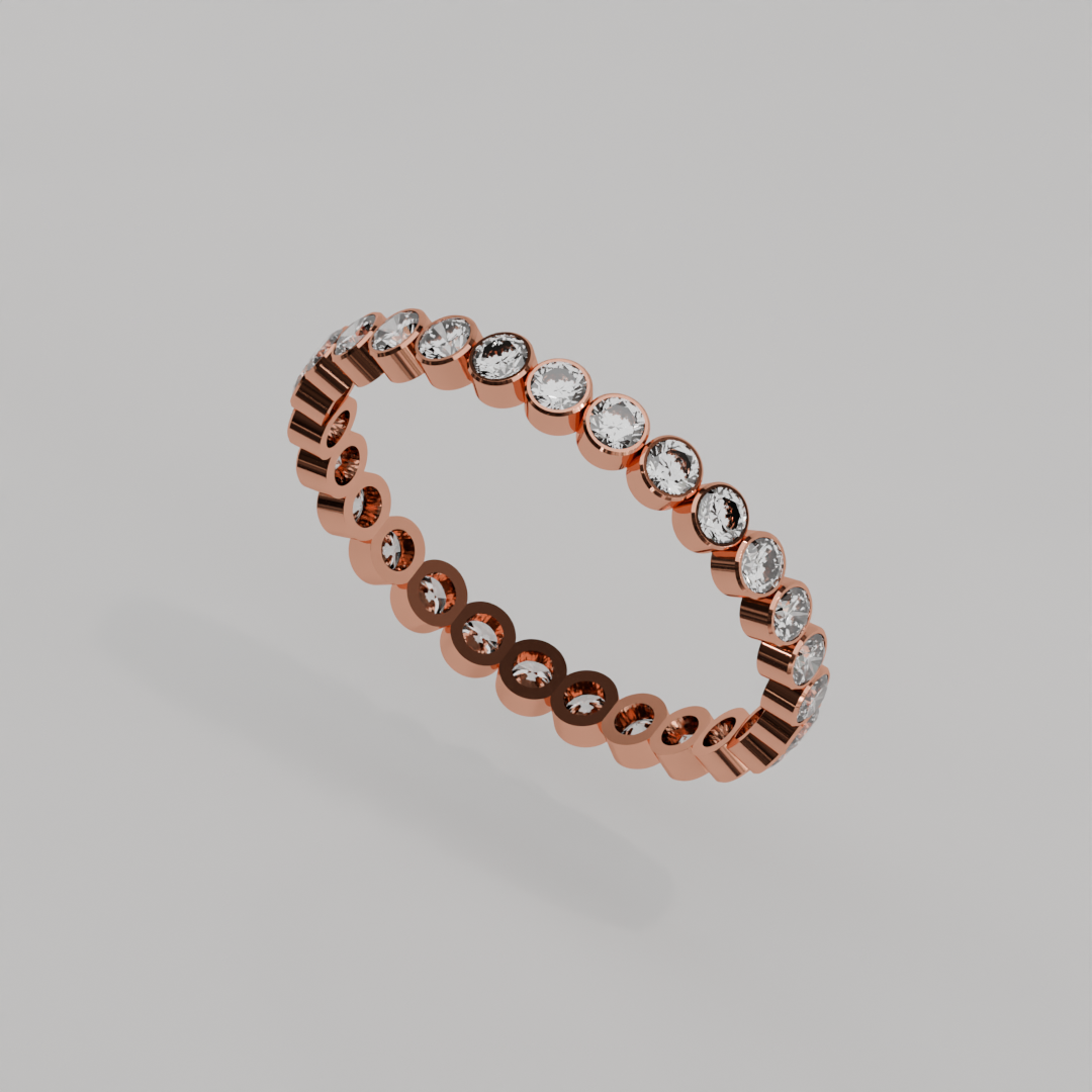 Churumbela Completa BEZEL de 2.0mm Moissanita - Abril - Churumbela de Oro (10k, 14k, 18k) y Moissanitas