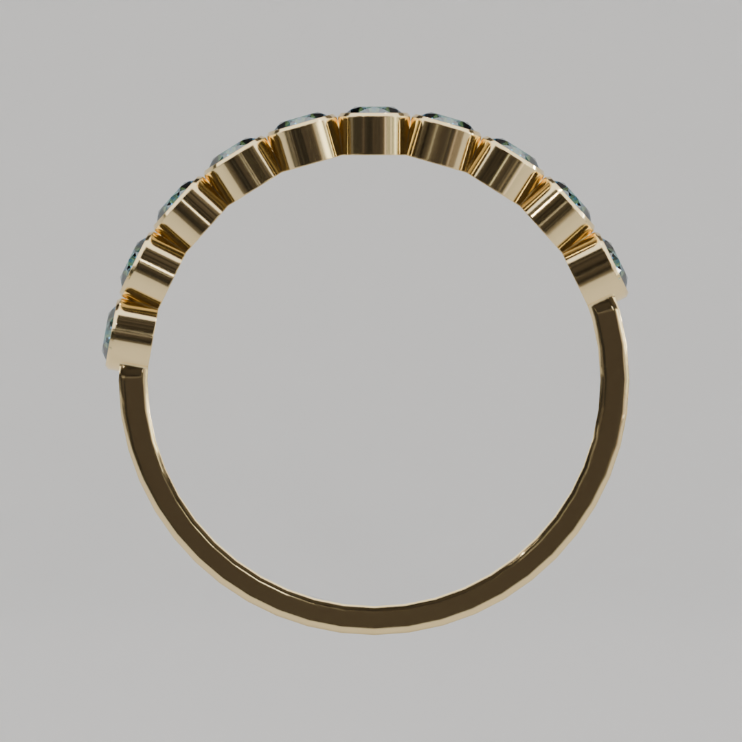 Media Churumbela Topacio Azul BEZEL- Birthstone Diciembre -2.5mm - Churumbela de Oro (10k, 14k, 18k) y Moissanitas