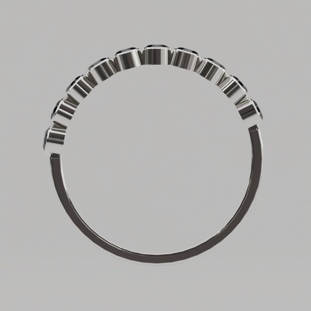 Media Churumbela Zafiro BEZEL - Birthstone Septiembre -2.5mm - Churumbela de Oro (10k, 14k, 18k) y Moissanitas