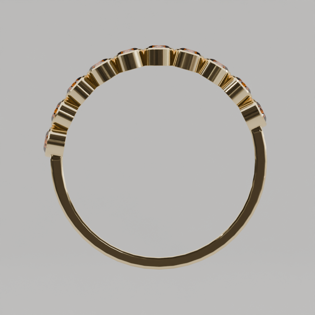 Media Churumbela Citrino BEZEL - Birthstone Noviembre -2.5mm - Churumbela de Oro (10k, 14k, 18k) y Moissanitas