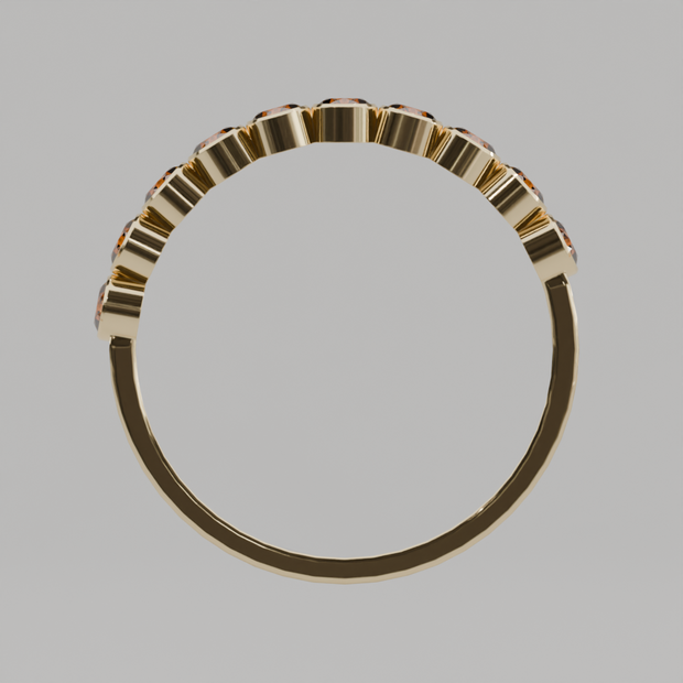 Media Churumbela Citrino BEZEL - Birthstone Noviembre -2.5mm - Churumbela de Oro (10k, 14k, 18k) y Moissanitas