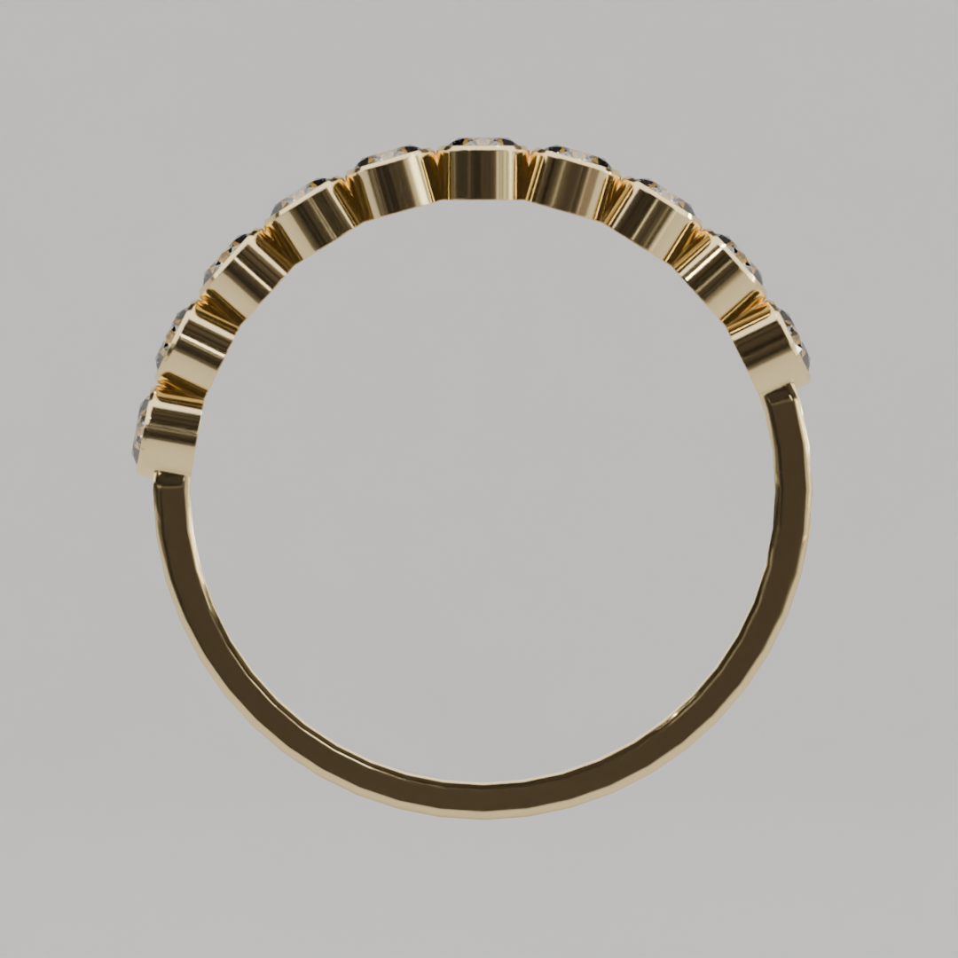 Media Churumbela BEZEL de 2.5mm Diamante Labgrown - Abril - Churumbela de Oro (10k, 14k, 18k) y Moissanitas