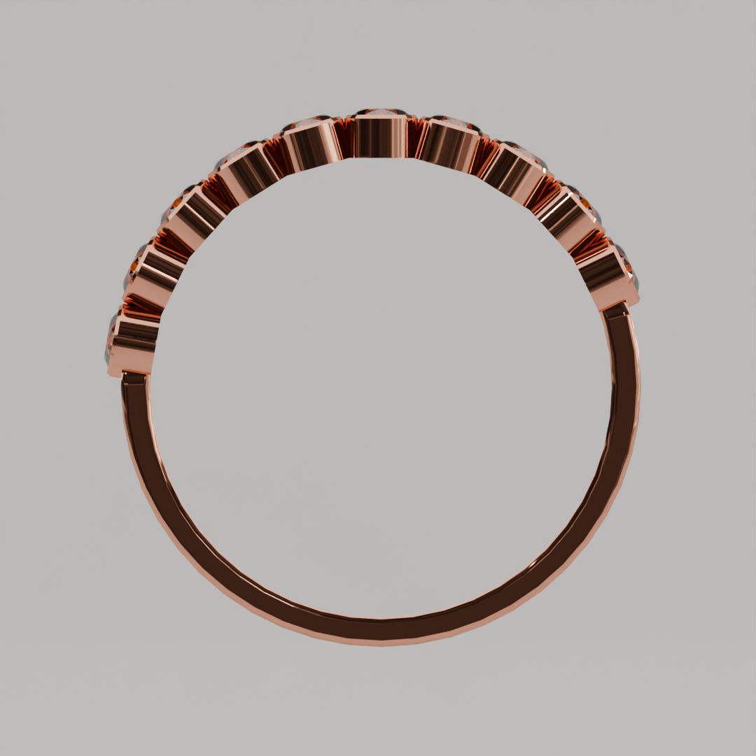 Media Churumbela Citrino BEZEL - Birthstone Noviembre -2.5mm - Churumbela de Oro (10k, 14k, 18k) y Moissanitas