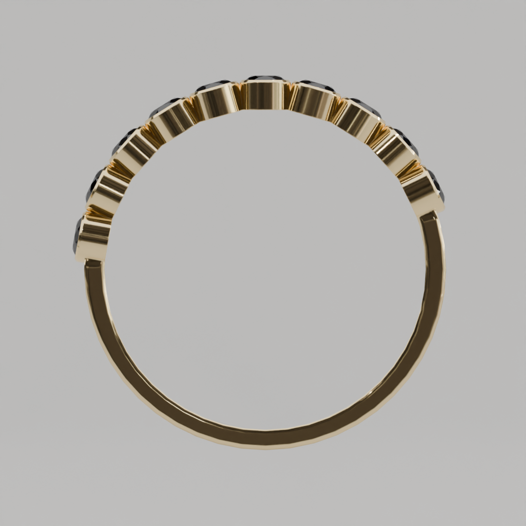 Media Churumbela Zafiro BEZEL - Birthstone Septiembre -2.5mm - Churumbela de Oro (10k, 14k, 18k) y Moissanitas