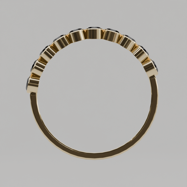 Media Churumbela Zafiro BEZEL - Birthstone Septiembre -2.5mm - Churumbela de Oro (10k, 14k, 18k) y Moissanitas