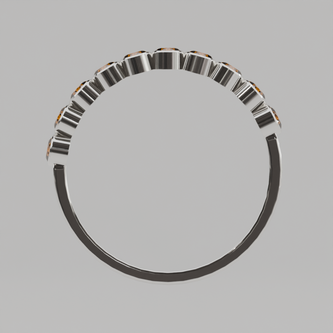 Media Churumbela Citrino BEZEL - Birthstone Noviembre -2.5mm - Churumbela de Oro (10k, 14k, 18k) y Moissanitas