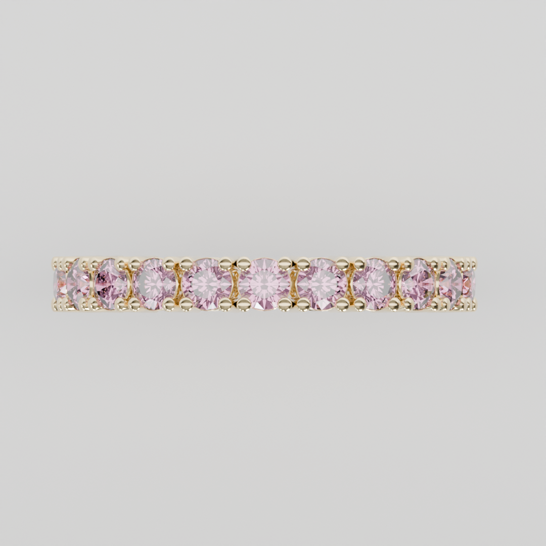 Churumbela Completa Turmalina Rosa CLAW - Birthstone Octubre -2.5mm