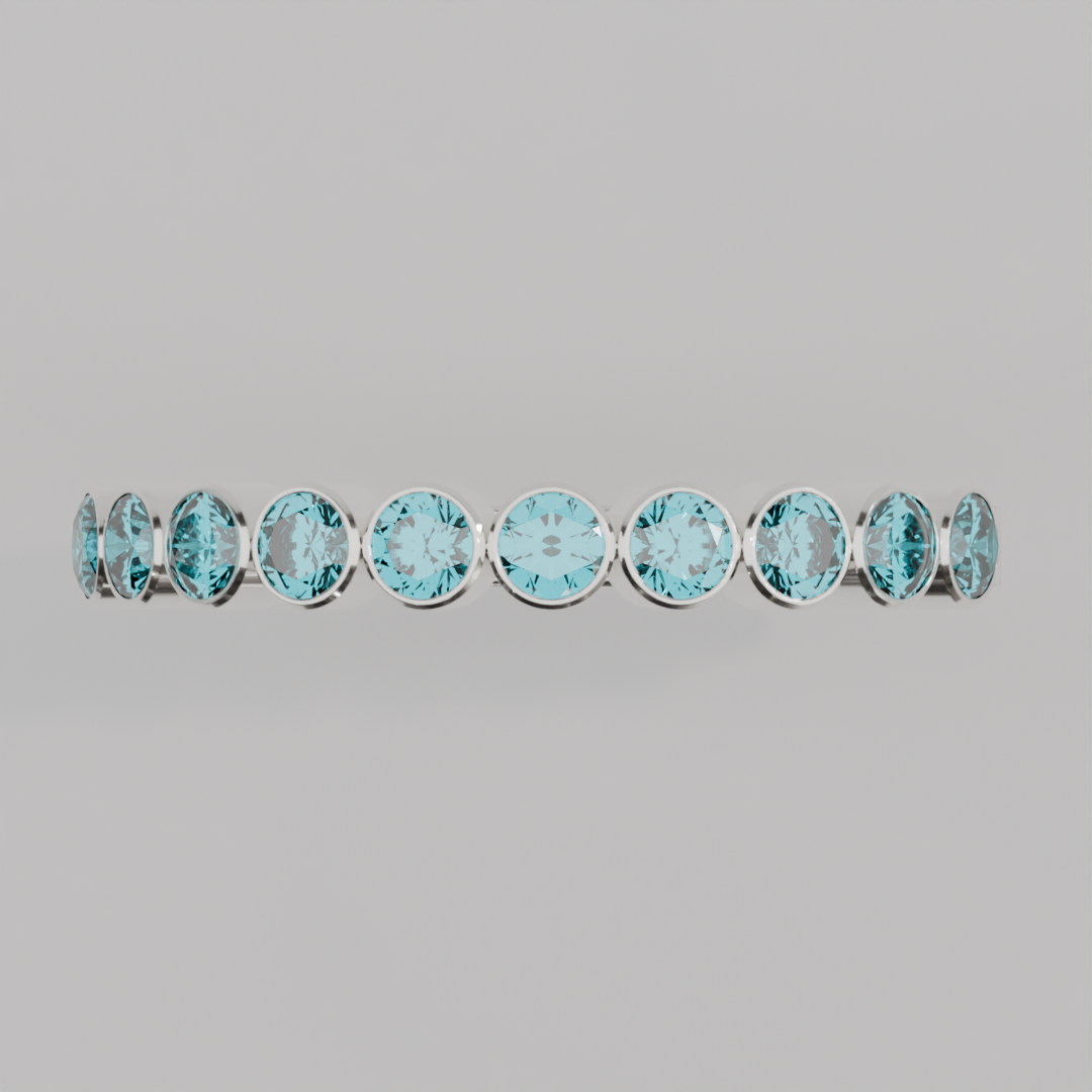 Media Churumbela Agua Marina BEZEL - Birthstone Marzo -2.5mm