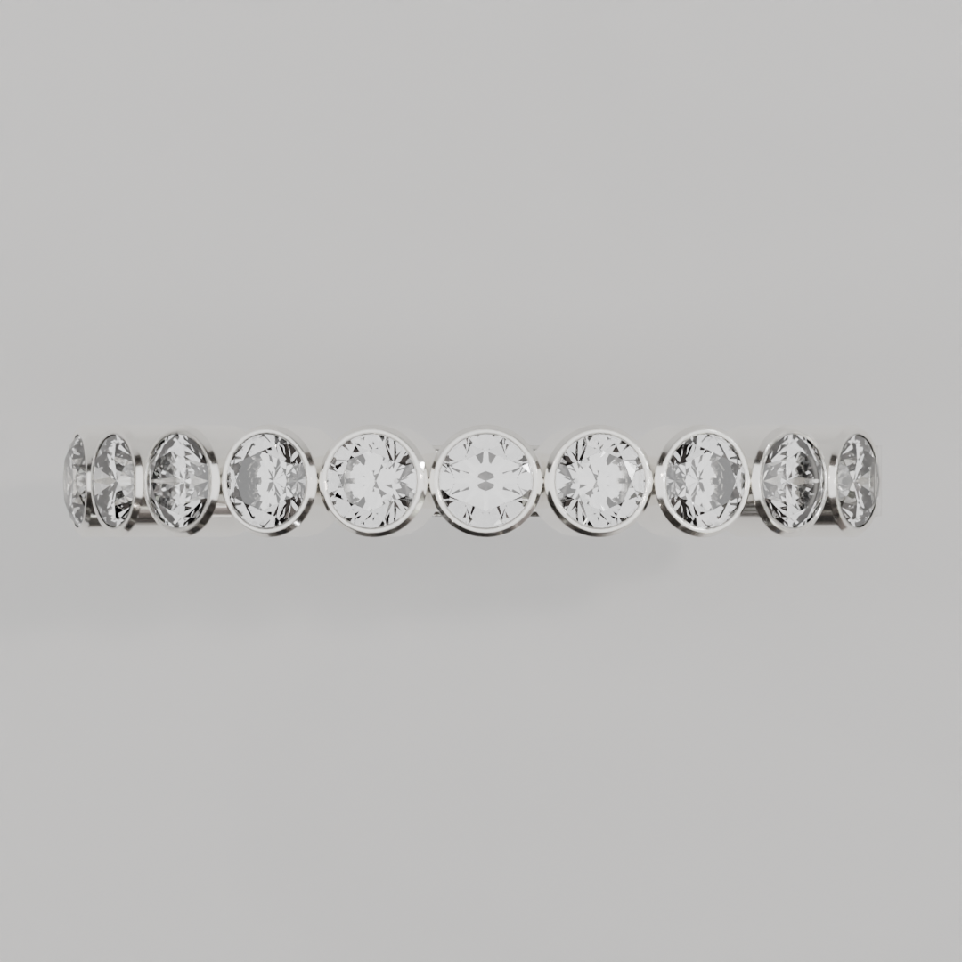 Media Churumbela BEZEL de 2.5mm Diamante Natural - Abril - Churumbela de Oro (10k, 14k, 18k) y Moissanitas