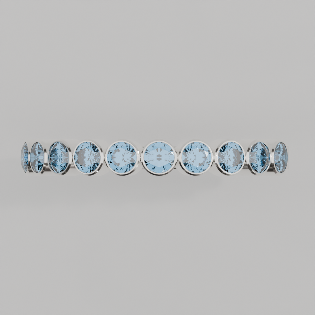 Media Churumbela Topacio Azul BEZEL- Birthstone Diciembre -2.5mm