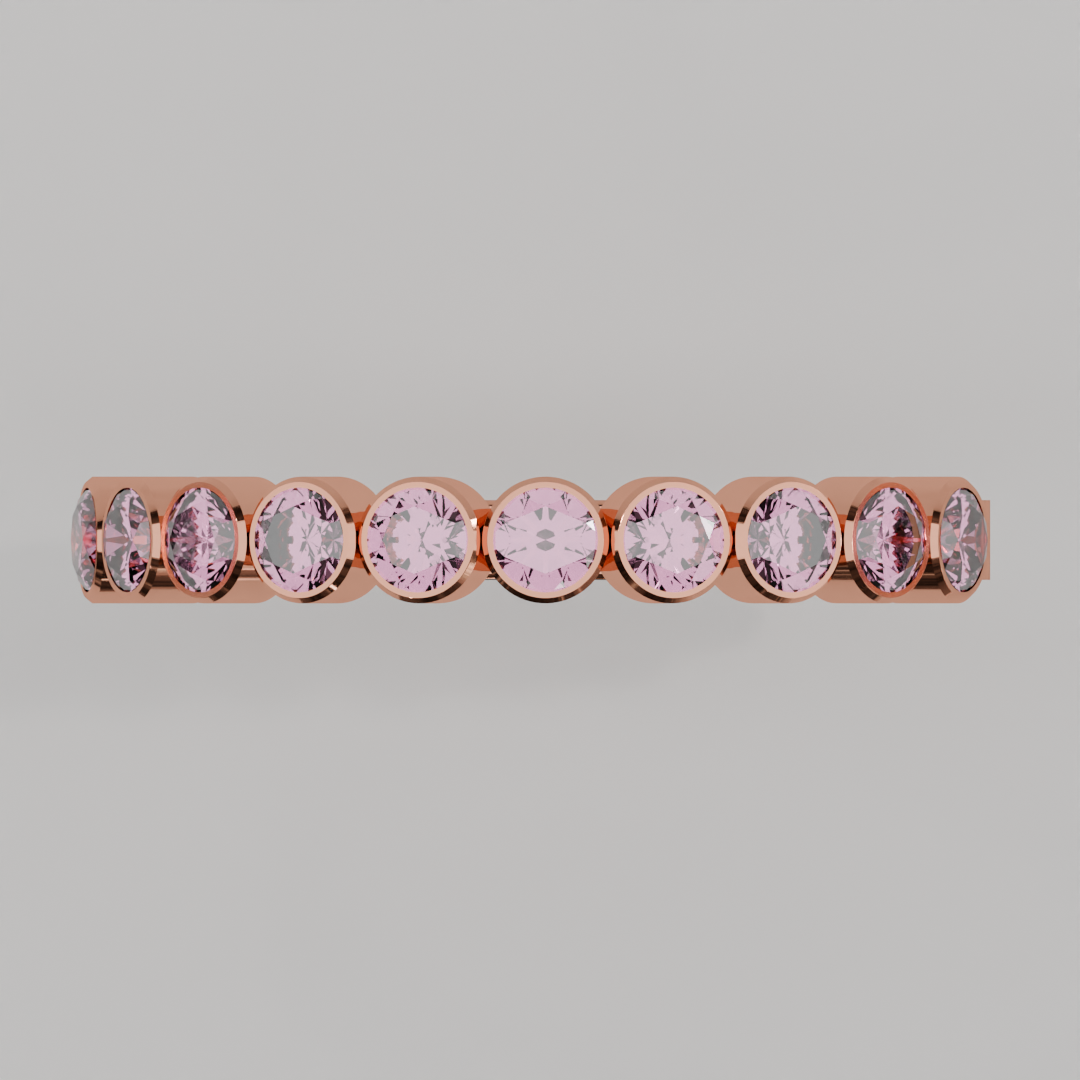 Media Churumbela Turmalina Rosa BEZEL - Birthstone Octubre -2.5mm