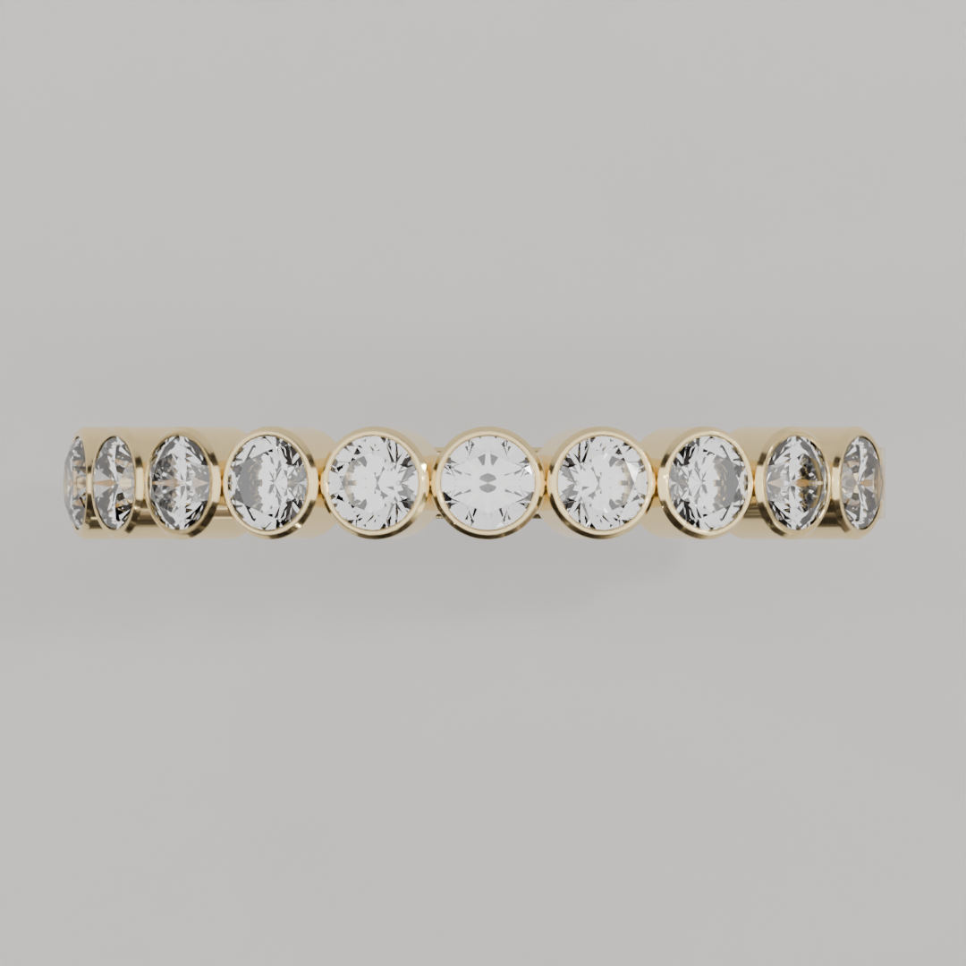 Media Churumbela BEZEL de 2.5mm Diamante Natural - Abril - Churumbela de Oro (10k, 14k, 18k) y Moissanitas