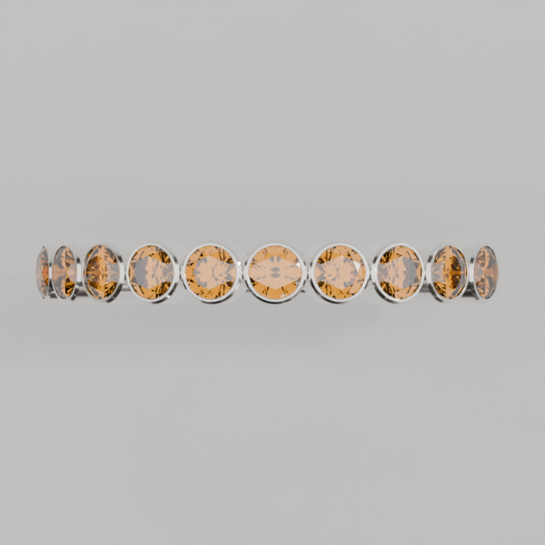 Media Churumbela Citrino BEZEL - Birthstone Noviembre -2.5mm - Churumbela de Oro (10k, 14k, 18k) y Moissanitas