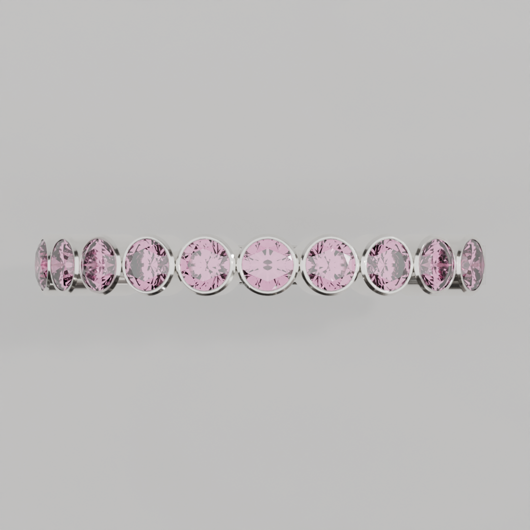 Media Churumbela Turmalina Rosa BEZEL - Birthstone Octubre -2.5mm