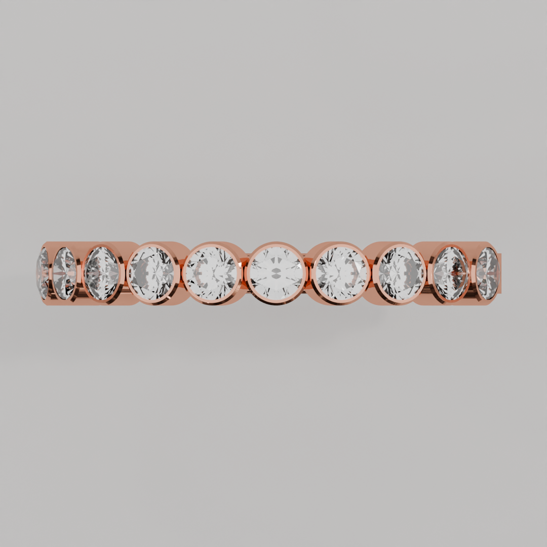Media Churumbela BEZEL de 2.5mm Diamante Labgrown - Abril - Churumbela de Oro (10k, 14k, 18k) y Moissanitas