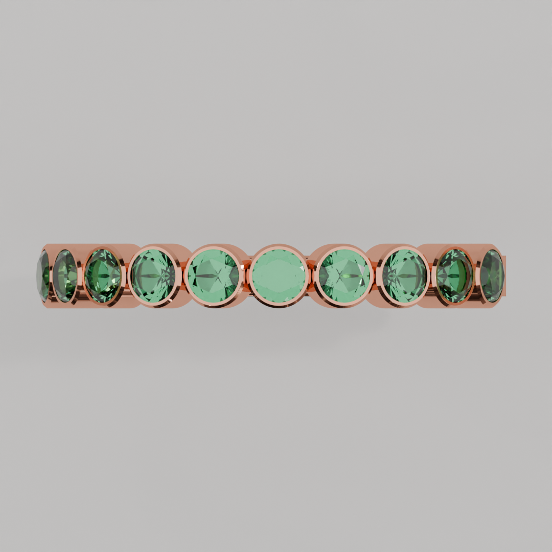 Media Churumbela Esmeralda BEZEL - Birthstone Mayo -2.5mm - Churumbela de Oro (10k, 14k, 18k) y Moissanitas