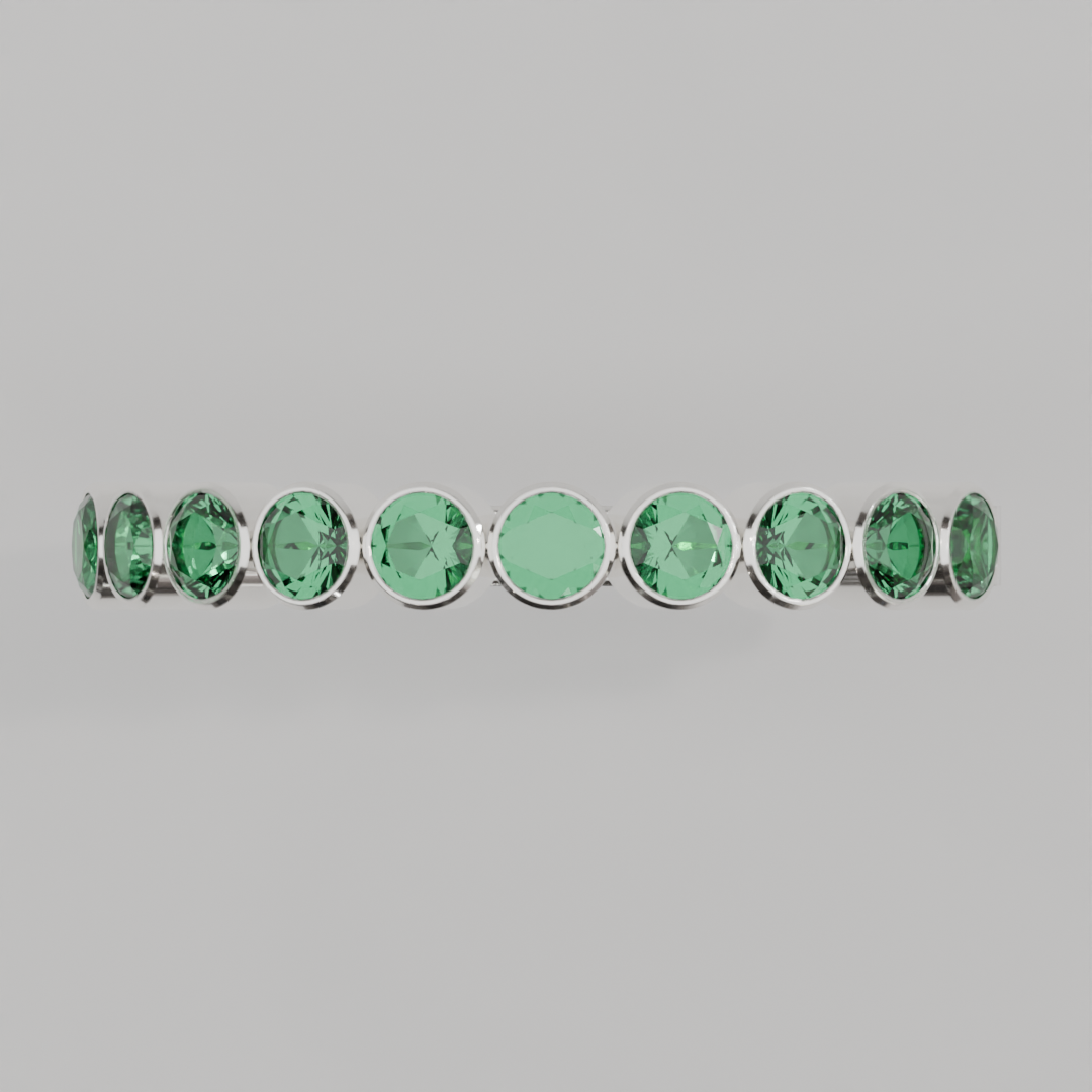 Media Churumbela Esmeralda BEZEL - Birthstone Mayo -2.5mm - Churumbela de Oro (10k, 14k, 18k) y Moissanitas