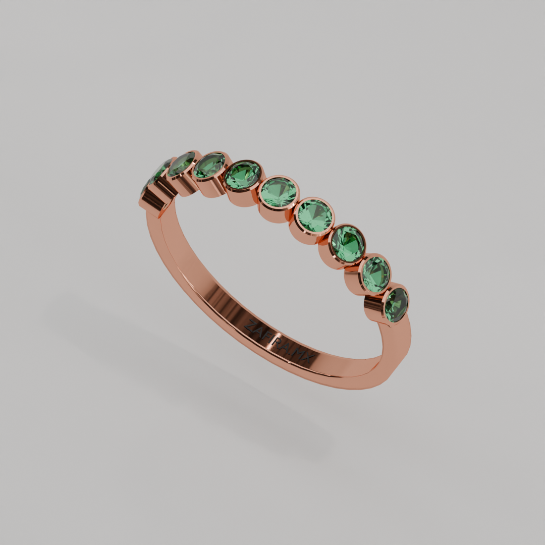 Media Churumbela Esmeralda BEZEL - Birthstone Mayo -2.5mm - Churumbela de Oro (10k, 14k, 18k) y Moissanitas