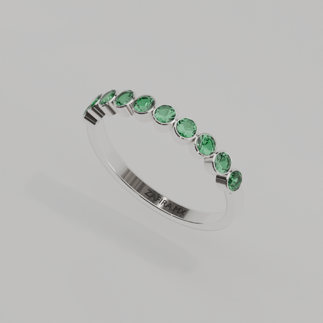 Media Churumbela Esmeralda BEZEL - Birthstone Mayo -2.5mm - Churumbela de Oro (10k, 14k, 18k) y Moissanitas