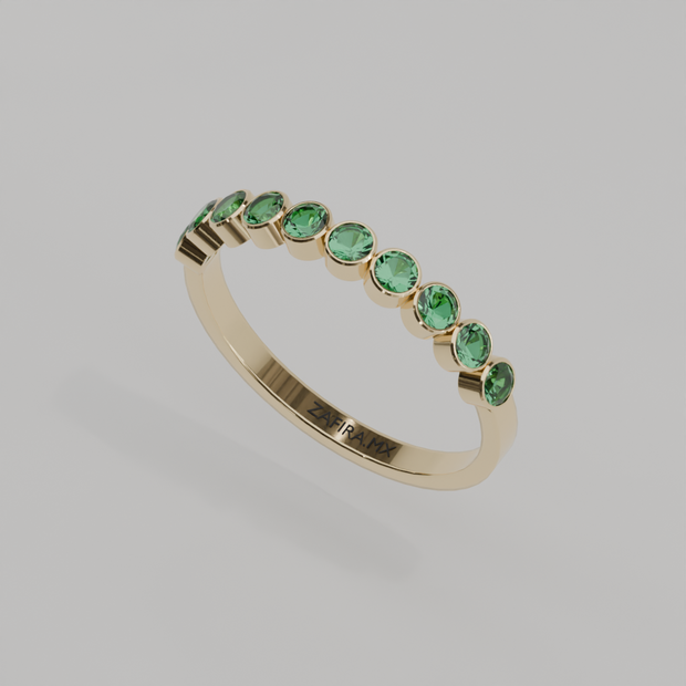 Media Churumbela Esmeralda BEZEL - Birthstone Mayo -2.5mm - Churumbela de Oro (10k, 14k, 18k) y Moissanitas