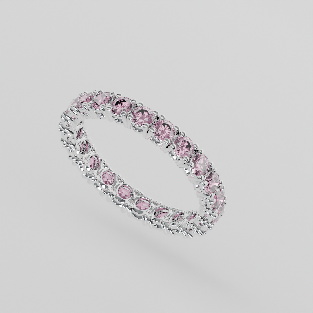Churumbela Completa Turmalina Rosa CLAW - Birthstone Octubre -2.5mm