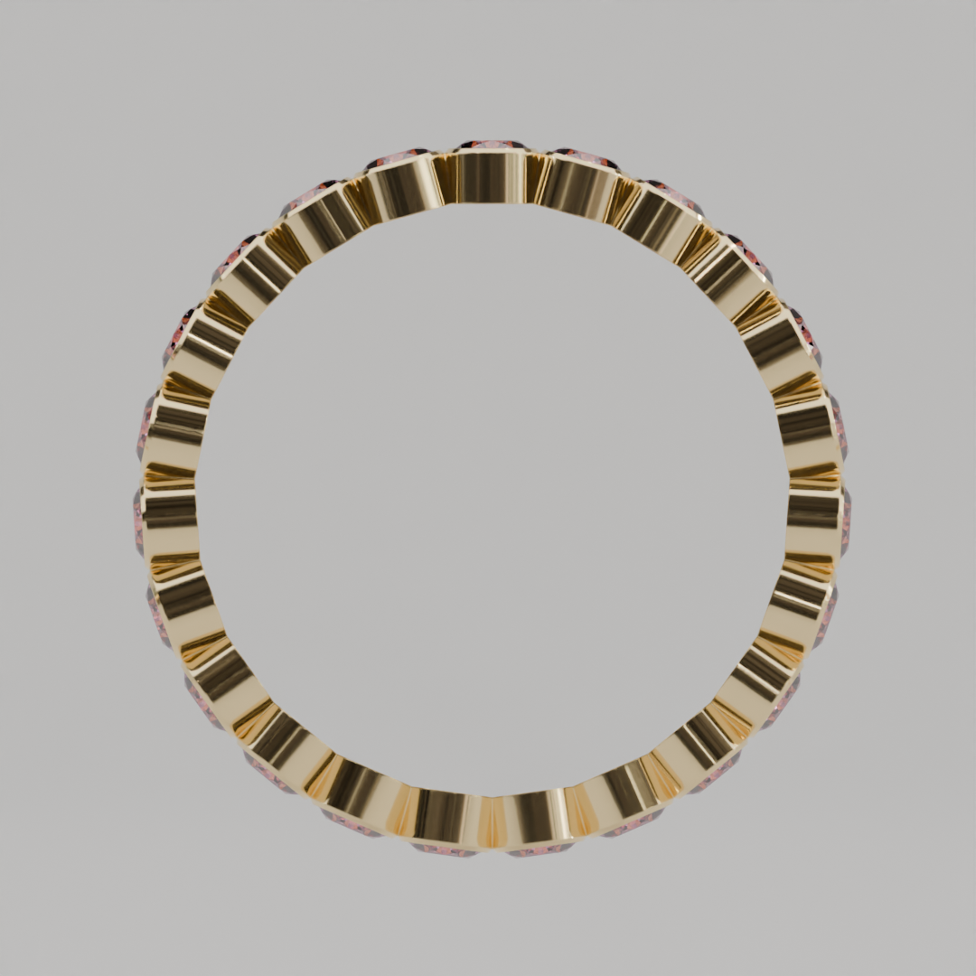 Churumbela Completa Turmalina Rosa BEZEL- Birthstone Octubre -2.5mm - Churumbela de Oro (10k, 14k, 18k) y Moissanitas