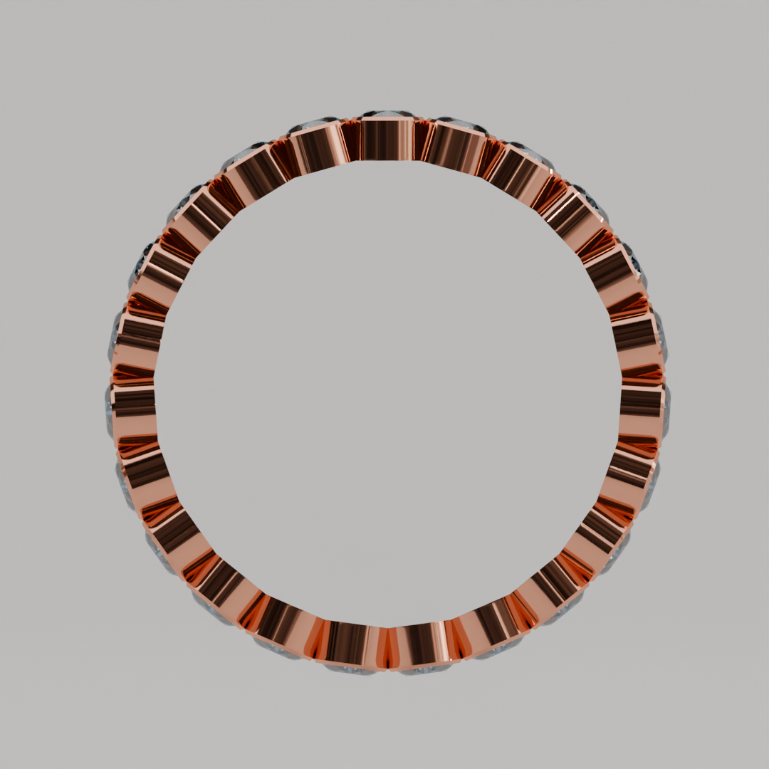 Churumbela Completa Topacio Azul BEZEL- Birthstone Diciembre -2.5mm - Churumbela de Oro (10k, 14k, 18k) y Moissanitas