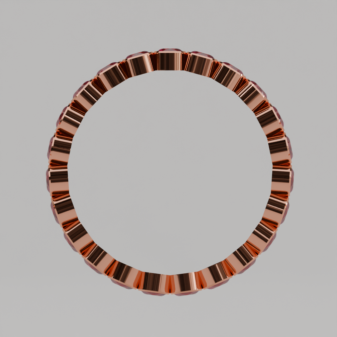 Churumbela Completa Rubi BEZEL- Birthstone Julio -2.5mm - Churumbela de Oro (10k, 14k, 18k) y Moissanitas