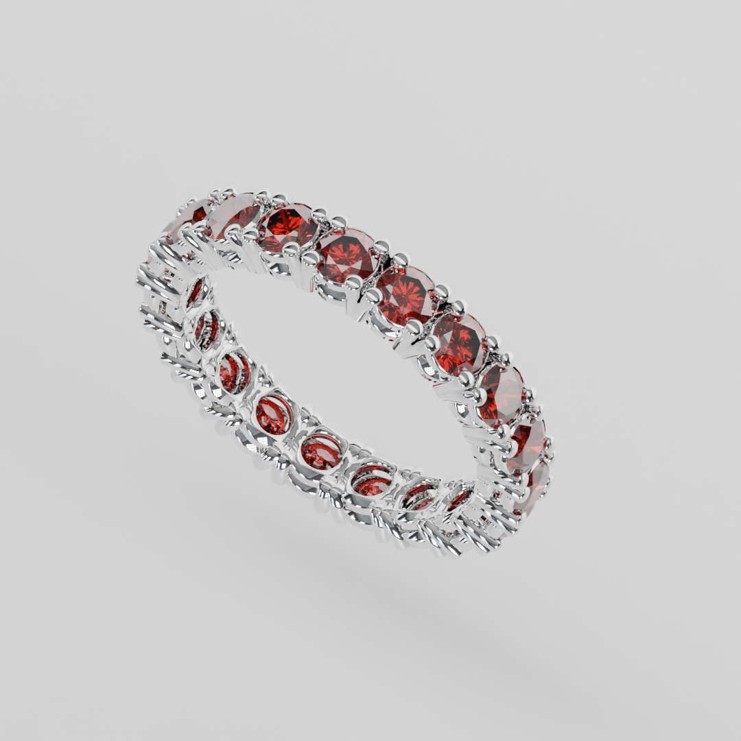 Anillo Churumbela Completa Granate Birthstone Enero Claw (3.0mm) - Joyería Fina en Oro Sólido (10k, 14k, 18k) o Plata 0.925 — joyería hecha a mano por Zafira MX (foto 7)