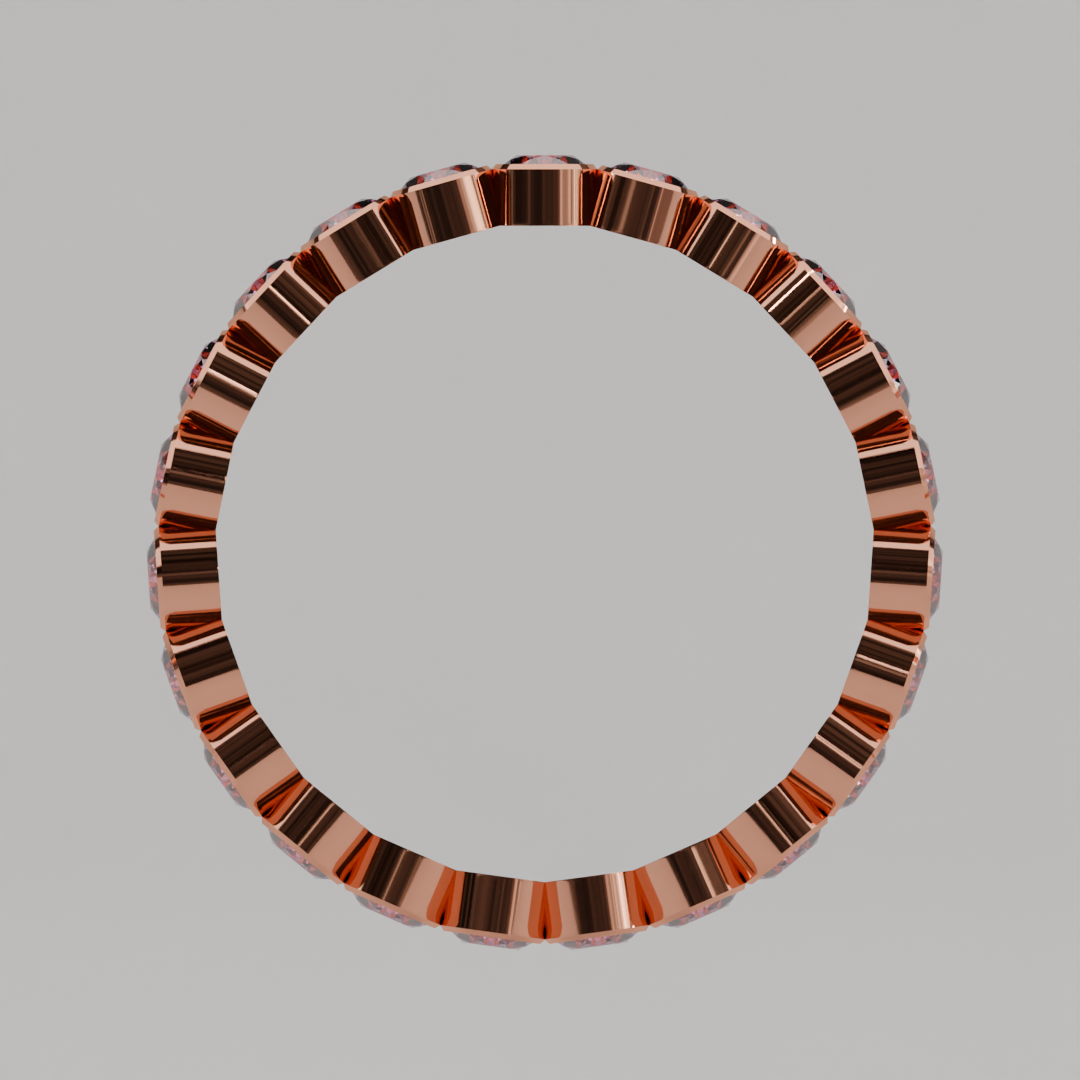 Churumbela Completa Turmalina Rosa BEZEL- Birthstone Octubre -2.5mm - Churumbela de Oro (10k, 14k, 18k) y Moissanitas