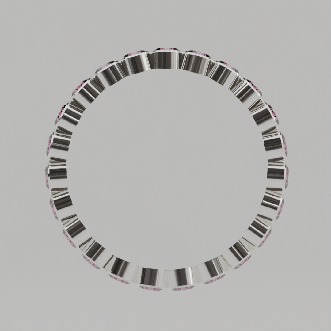 Churumbela Completa Turmalina Rosa BEZEL- Birthstone Octubre -2.5mm - Churumbela de Oro (10k, 14k, 18k) y Moissanitas