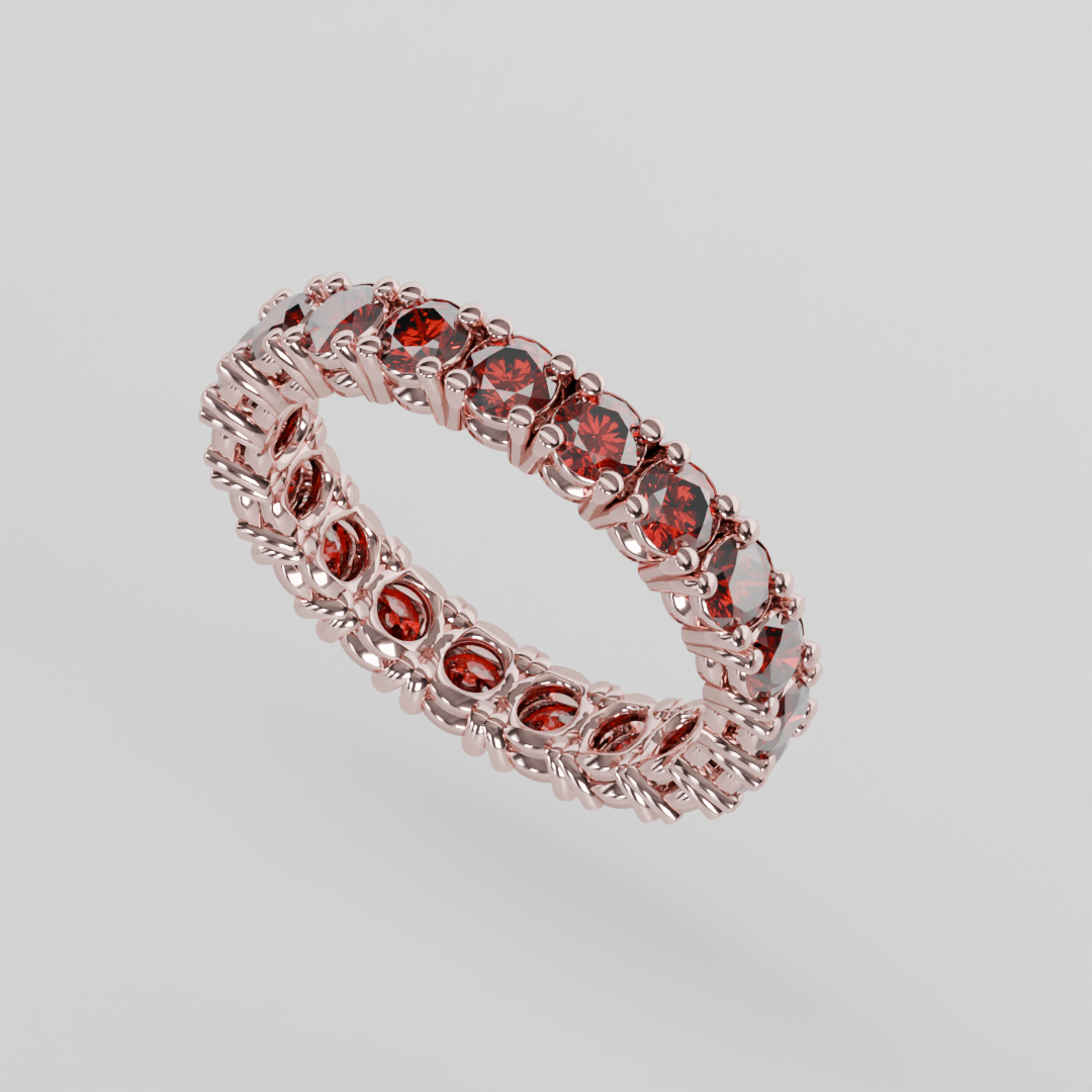 Anillo Churumbela Completa Granate Birthstone Enero Claw (3.0mm) - Joyería Fina en Oro Sólido (10k, 14k, 18k) o Plata 0.925 — joyería hecha a mano por Zafira MX (foto 5)