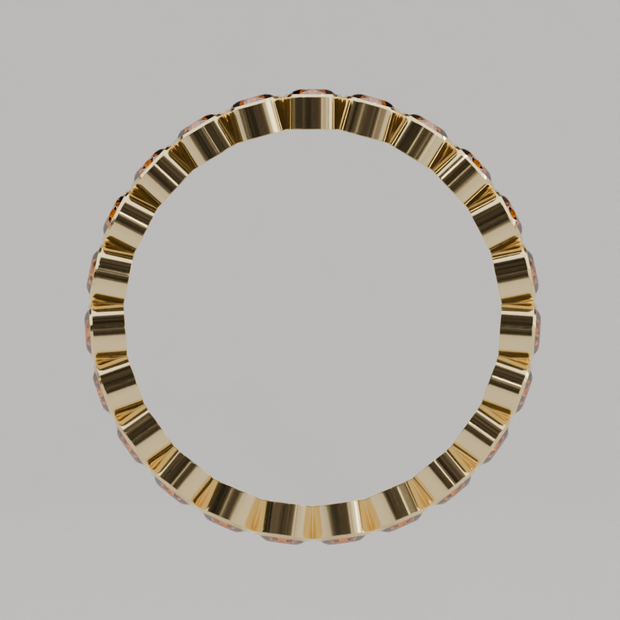 Churumbela Completa Citrino BEZEL- Birthstone Noviembre -2.5mm - Churumbela de Oro (10k, 14k, 18k) y Moissanitas