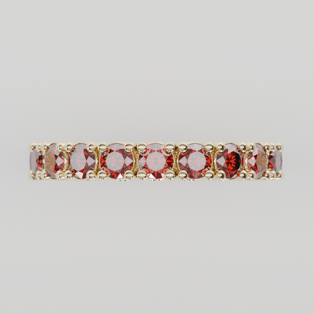 Anillo Churumbela Completa Granate Birthstone Enero Claw (3.0mm) - Joyería Fina en Oro Sólido (10k, 14k, 18k) o Plata 0.925 — joyería hecha a mano por Zafira MX (foto 2)