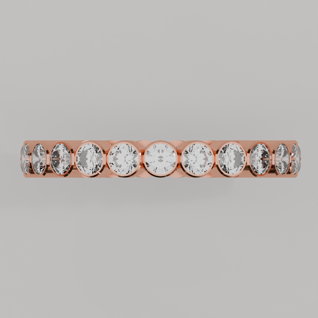 Churumbela Completa BEZEL de 2.5mm Moissanita - Abril - Churumbela de Oro (10k, 14k, 18k) y Moissanitas