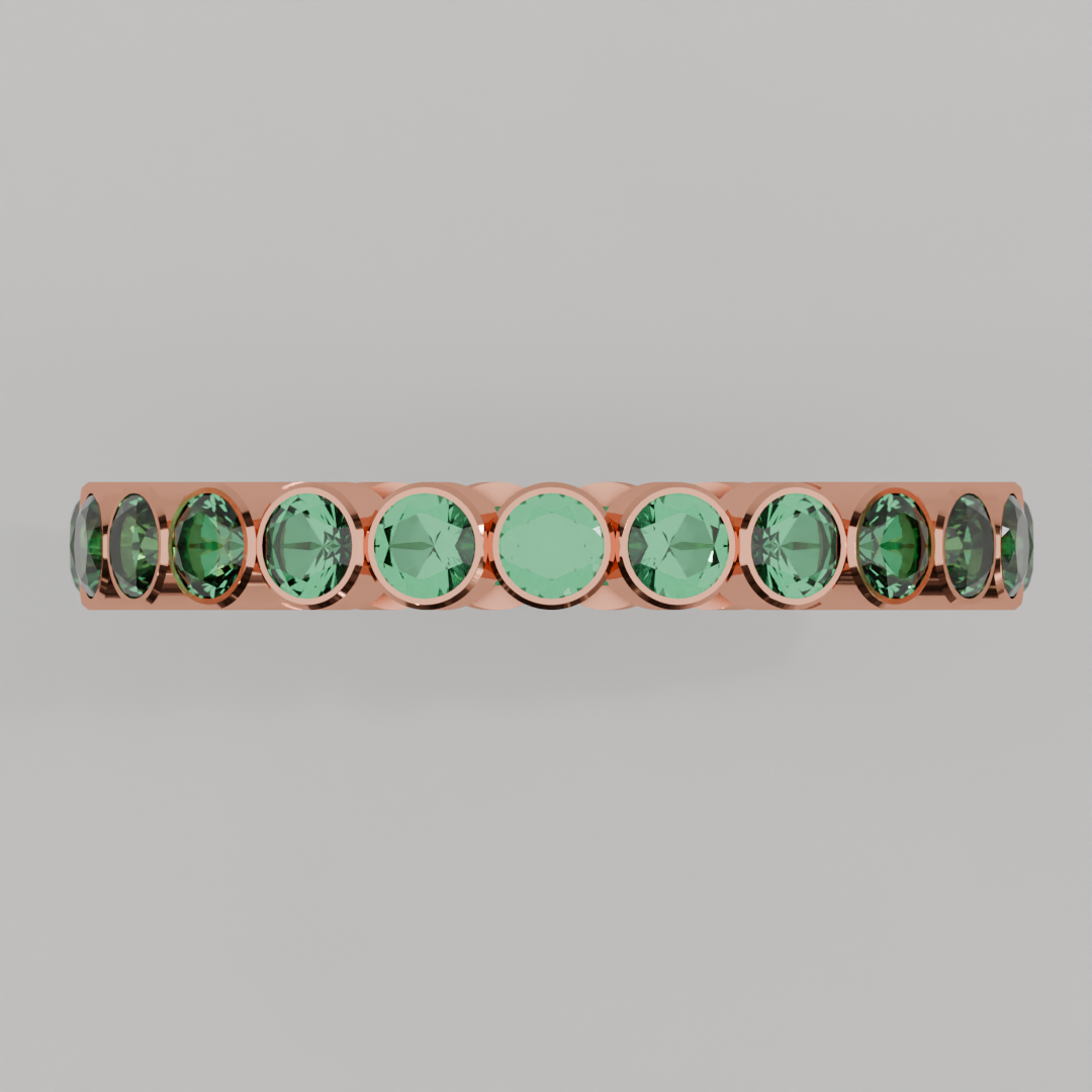 Churumbela Completa Esmeralda BEZEL- Birthstone Mayo -2.5mm - Churumbela de Oro (10k, 14k, 18k) y Moissanitas — joyería hecha a mano por Zafira MX (foto 8)